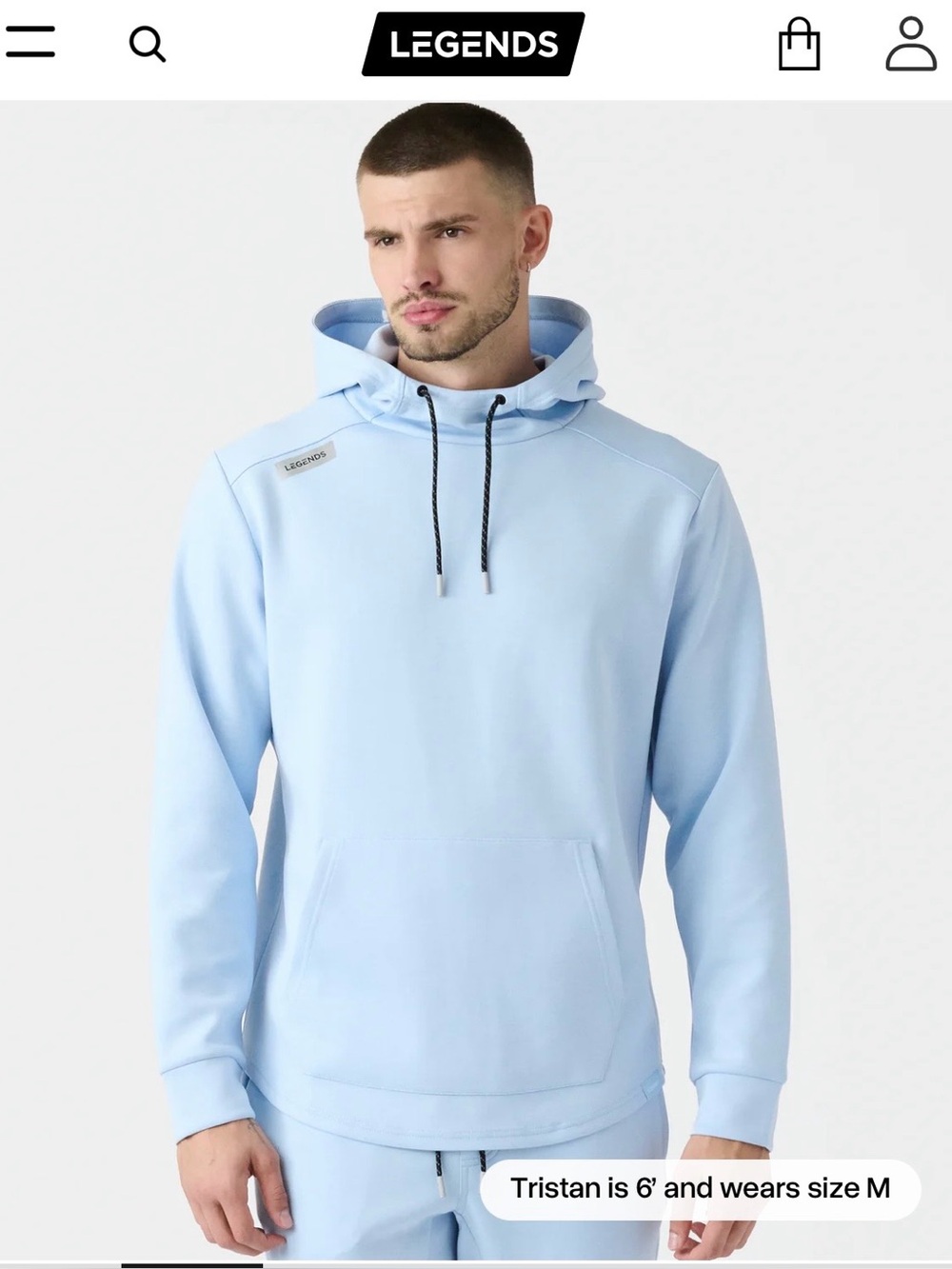 Legends Hawthorne Tech Stratus Hoodie - Light Blue Size S